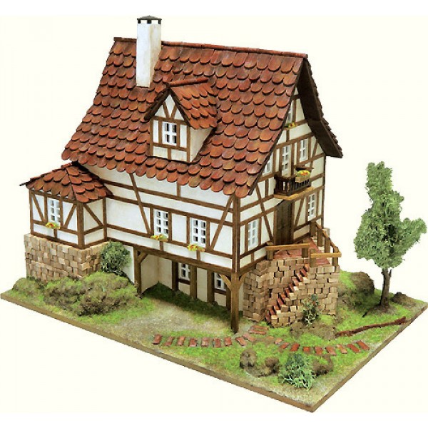 Maquette de maison Freiburg a construire. Maquette en materiaux naturels  (bois et ceramique) - fr