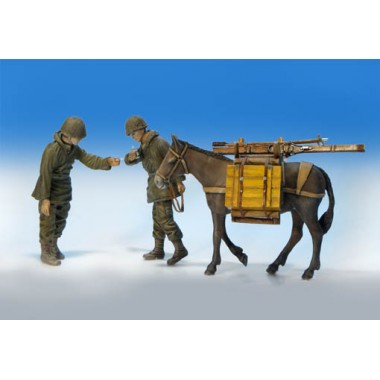 Figurine Maquette U.S. Infantrymen with mule Figurine Maquette U.S. Infantrymen with mule