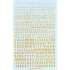 Décalques Chiffres et lettres jaunes type code Raf (1,2,3,4 & 6mm) 