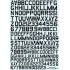 Décalques Chiffres et lettres noirs type code 45 (10, 12 & 14mm)  