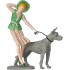 Figurine Pin-Up Emily avec chien Blonde/vert