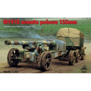 Maquette 155mm M1918 Field Gun, 148e Regiment d'Artillerie- France 1918