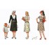  Figurines maquettes Jeunes Femmes en Tenue de Ville, 2ème GM 