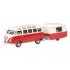 Miniature Volkswagen T1 Samba avec caravane Eriba