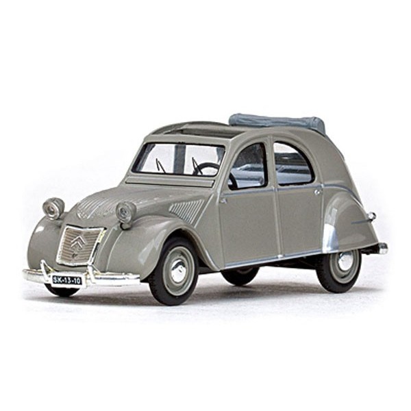 Voiture Collection Rétro 2CV Miniature En Métal 28cm - Effet Vieilli Gris, Décoration Vintage