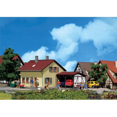 Maquette Maison avec abri de voitures