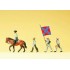  Figurines Officier, drapeau, tambour, infanterie Etats du Sud 