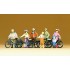  Figurines Cyclistes en habits d'époque 1900 