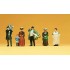  Figurines Passants en habits d'époque 1900 
