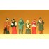  Figurines Passants en habits d'hiver d'époque 1900 