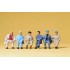  Figurines Ouvriers assis 