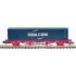  Wagon Plat SNCF 2 Essieux Caisse Mobile CMA/CGM, Epoque 5 