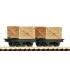  Wagonnets à ridelles en bois, kit de 2 wagons 