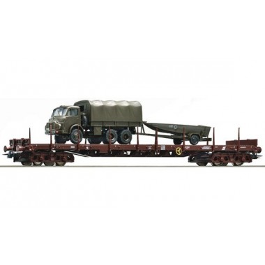 Wagon à ranchers R des ÖBB avec véhicules armée autrichienne, Epoque 4-5 Wagon à ranchers R des ÖBB avec véhicules armée autrichienne, Epoque 4-5