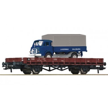 Wagon à ranchers R des ÖBB avec un Steyr 680 Lagermax, Epoque 3 Wagon à ranchers R des ÖBB avec un Steyr 680 Lagermax, Epoque 3
