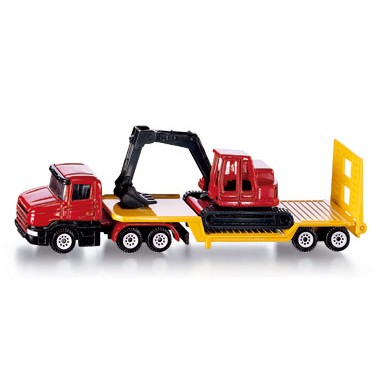 Miniature Camion surbaissé avec excavatrice Miniature Camion surbaissé avec excavatrice