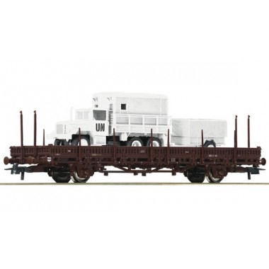 Wagon à ranchers des ÖBB avec un GMC M35 de la ÖBH, Epoque 4 Wagon à ranchers des ÖBB avec un GMC M35 de la ÖBH, Epoque 4