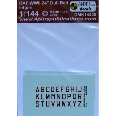 Décalques Decals RAF WWII 24" Dull Red letters