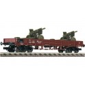 Wagon à bords bas de type XX chargé de deux M 105, DB, Epoque 3