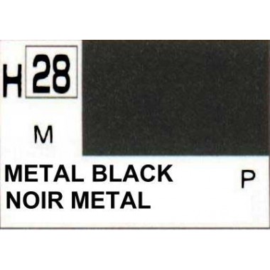 Gunze H28 Noir Métallique peinture acrylique 10 ml Gunze H28 Noir Métallique peinture acrylique 10 ml