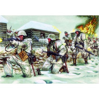 Figurines maquettes Infanterie allemande en uniforme d'hiver, 2ème GM Figurines maquettes Infanterie allemande en uniforme d'hiver, 2ème GM