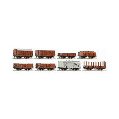 Coffret 8 Wagons frêt DRG, Epoque II Coffret 8 Wagons frêt DRG, Epoque II
