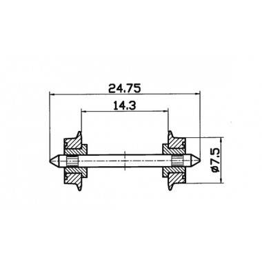 Jeu de roues normalisé 7.5mm