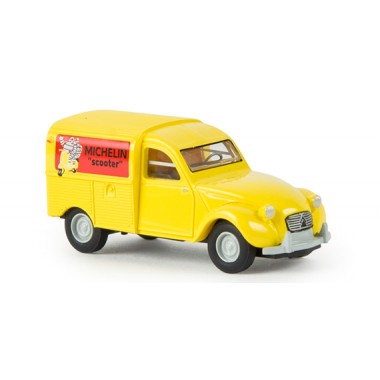 Miniature Citroen 2CV Fourgonnette Michelin Scooter