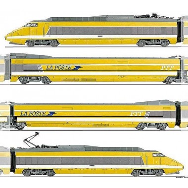 Coffret de train electrique TGV La Poste, livrée d'origine Coffret de train electrique TGV La Poste, livrée d'origine