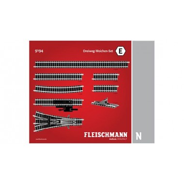 Kit de rails "Aiguillages triples" N ballasté Fleischmann Kit de rails "Aiguillages triples" N ballasté Fleischmann