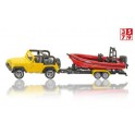 Miniature Jeep avec bateau
