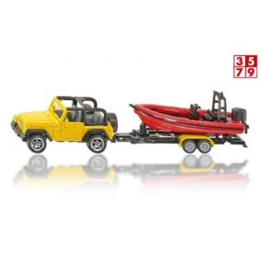 Miniature Jeep avec bateau Miniature Jeep avec bateau