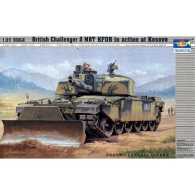 Maquette British Challenger II MBT KFOR in action at Kosovo