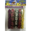 Fleurs variées sur socles, 5 rangées