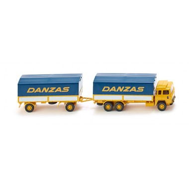 Miniature Camion-plateau avec remorque (Magirus 235 D) "Danzas" Miniature Camion-plateau avec remorque (Magirus 235 D) "Danzas"