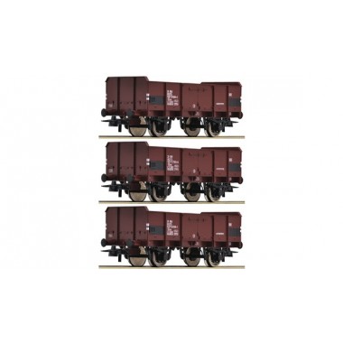 Coffret de trois wagons de marchandises découverts de la FS, Epoque 4