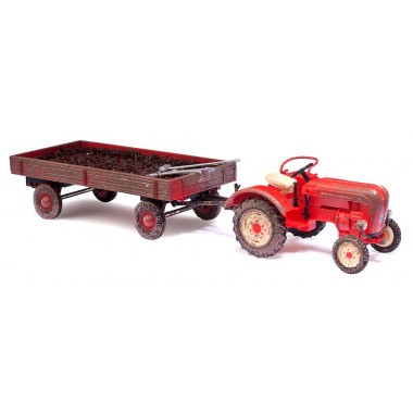 Miniature Tracteur Porsche Junior K avec remorque Miniature Tracteur Porsche Junior K avec remorque