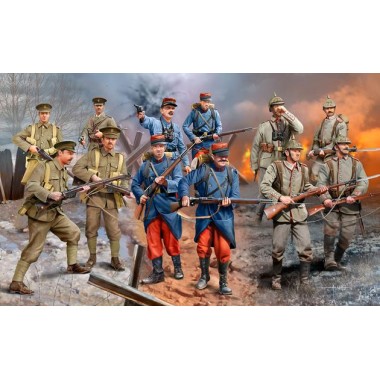 Figurines maquettes WWI Infantry German/British/French (1914)
