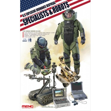 Maquette U.S. explosive ordonance disposal specialists and robots