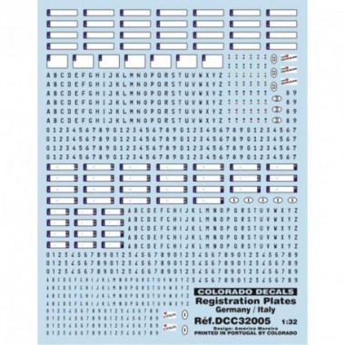 Décalques immatriculation voiture Allemagne - italie 1/32