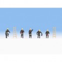 Figurines Pompiers (vêtements de couleur noire)