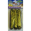 Rangées de fleurs unies jaune sur socle - 14 cm