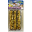 Rangées de fleurs Chiné jaune sur socle - 14 cm