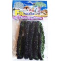 Chenille floquée Fleurie bleu