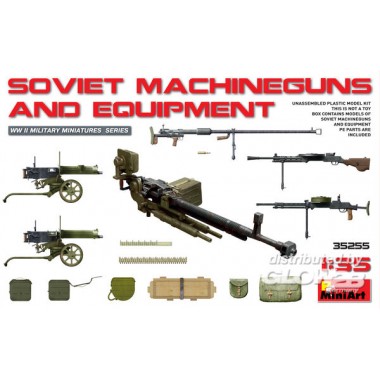 Maquette Mitrailleuses sovietique avec équipement  Seconde guerre mondiale