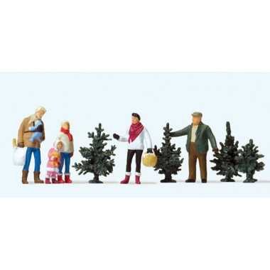 Figurines Stand de vente de sapins de Noel Figurines Stand de vente de sapins de Noel