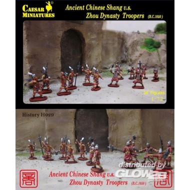 Figurines maquettes Ancient Shang chinois vs Zhou Dynasty Troopers