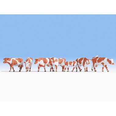 Figurines Vaches, brunettes-blancs Figurines Vaches, brunettes-blancs