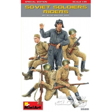 Figurine Soldats sovietique assis sur char, 2ème guerre mondiale