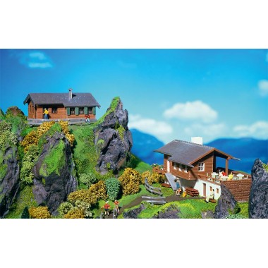 Maquette Maison de chasseur et auberge montagne